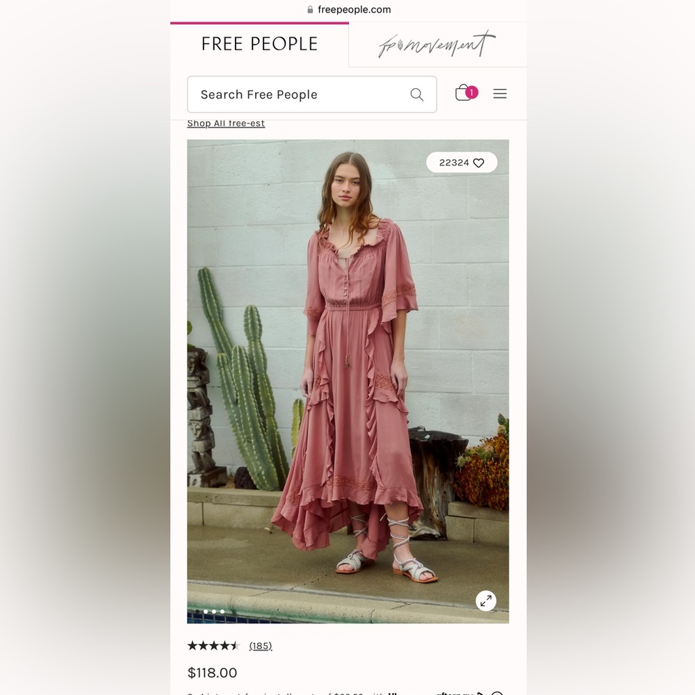 Free People Beach Bliss Maxi Dress Pink Size Extra Small